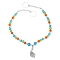 Glass Beaded Curtain Tiebacks Clips, with Tibetan Style Alloy Pendants, Window Curtain Holdbacks for Home Office Decorative Rope Tie Backs, Feather, 449mm