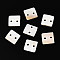 Freshwater Shell Buttons, 2-Hole, Square, Seashell Color, 9.5~10x9.5~10x1~2mm, Hole: 1.5mm
