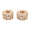 Brass Micro Pave Clear Cubic Zirconia Beads, Cadmium Free & Nickel Free & Lead Free, Round, Real 18K Gold Plated, 9x5mm, Hole: 3.5mm
