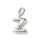 Rack Plating Brass with ABS Plastic Pearl European Dangle Charms, Large Hole Pendants, Long-Lasting Plated, Lead Free & Cadmium Free, Platinum, Letter Z, 22mm long, hole: 5mm, pendant: 14x11x5mm