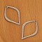 Alloy Hollow Pendants, Horse Eye, Platinum, 35x23x1mm