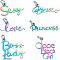 Word Theme 201 Stainless Steel Pendants, with Jump Rings, Word, Rainbow Color, 7~20x16~23x1mm, Hole: 3mm, 12pcs/box
