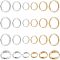 Ring Brass Bead Frames, Cadmium Free & Nickel Free & Lead Free, Mixed Color, 6~10x2~2.5mm, Hole: 1mm, 24pcs/box