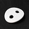 Spray Painted 201 Stainless Steel Connector Charms, Oval, White, 12x14x1mm, Hole: 2.5mm