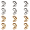 304 Stainless Steel Beads, Moon with Star, Golden & Stainless Steel Color, 10x7x3mm, Hole: 2mm, 2 colors, 6pcs/color, 12pcs/box
