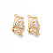 Brass Micro Pave Clear Cubic Zirconia Pendants, Nickel Free, Butterfly Shape, Real 18K Gold Plated, 19x11x2.5mm, Hole: 1mm