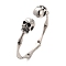 304 Stainless Steel Cuff Bangles, Skull, Antique Silver, Inner Diameter: 2-5/8 inch(6.7cm)