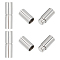 UNICRAFTALE 6 Sets Stainless Steel Bayonet Clasps Round Leather Cord Buckle Column End Connectors Metal Integral Bayonet Clasp for Jewelry Making Fit 5mm Cord