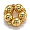 Rack Plating Brass Magnetic Clasps with Loops, N45 Grade Strong Magnet, Long-Lasting Plated, Round, Real 24K Gold Plated, 14.5x8mm, Hole: 1.6mm