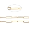 304 Stainless Steel Paperclip Chains, Drawn Elongated Cable Chains, Soldered, with Spool, Golden, Links: 21.5x6x1mm, about 32.8 Feet(10m)/roll