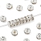 Rack Plating Rondelle Brass Grade A Crystal Rhinestone Spacer Beads, Silver Color Plated, 3x1.8mm, Hole: 0.5mm