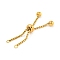 Adjustable 304 Stainless Steel Box Chain Slider Bracelet Making, Golden, 4 inch(10cm), Hole: 2.2mm