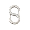 Non-Tarnish 304 Stainless Steel S Shaped Carabiner, Keychain Clasps, Stainless Steel Color, 24.5x14x3.5mm