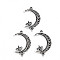 Tibetan Style Alloy Connector Charms, Cadmium Free & Lead Free, Moon & Star, Antique Silver, 25x16x1.5mm, Hole: 0.9mm, about 970pcs/1000g