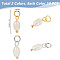 20Pcs 2 Colors Grade A Natural Cultured Freshwater Pearl Rice Charms, with Brass Pin and 304 Stainless Steel Open Jump Rings
, Golden & Stainless Steel Color, 12~13mm, Hole: 3.4mm, 10pcs/color