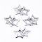 Non-Tarnish 201 Stainless Steel Linking Rings, Quick Link Connectors, Laser Cut, Star, Stainless Steel Color, 11x12x1mm, Inner Diameter: 6.5x7mm, about 2pcs/set