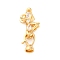 Brass Micro Pave Clear Cubic Zirconia Fold Over Clasps, Cadmium Free & Nickel Free & Lead Free, Bowknot, Real 18K Gold Plated, 28mm