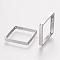 Brass Bead Frames, Rhombus, Platinum, 24x25x0.5mm, Hole: 0.5mm