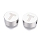 Tarnish Resistant 304 Stainless Steel Beads, Flat Round with Letter, Letter.T, 10x4.5mm, Hole: 2mm