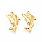 304 Stainless Steel Pendants, Dolphin Charms, Ion Plating(IP), Real 18K Gold Plated, 22.5x12.5x3.5mm, Hole: 1~1.2mm