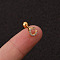 316L Surgical Stainless Steel Micro Pave Clear Cubic Zirconia Cartilage Earrings, Golden, Letter C, 6mm, Pin: 1.2mm