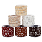PH PandaHall 32 Yards 6 Colors Faux Suede Cord 5mm Leather Ribbon Strip Leather String Cords Lace Rope Trim Beading String Cord with Silver Punk Rivet for Necklace Bracelet Making, Earthtone