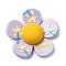 Opaque Resin & Acrylic Pendants, 5-Petal Flower Charms, Lilac, 33x34x8mm, Hole: 1.2mm