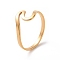 Ion Plating(IP) 201 Stainless Steel Wave Finger Ring for Women, Golden, US Size 6 1/2(16.9mm)