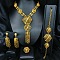 Brass Bracelets & Earrings & Necklaces & Rings Sets, Golden, Hexagon, Necklaces: 17.72 inch(450mm);
Bracelets: 210mm;
Earring: 4x2mm; 
Rings: Adjustable