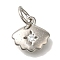 Brass Micro Pave Cubic Zirconia Pendants, Heart, Cloud Charms, Platinum, 10x11x2mm