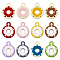 24Pcs 12 Colors Frosted Painted Colored Alloy Pendants, Donut, Mixed Color, 12.5x10x3mm, Hole: 1.5mm, 2pcs/color