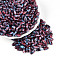 Baking Paint Glass Seed Beads, Round Hole, Oval, Dark Red, 9.5x4~4.5mm, Hole: 0.8~1mm, about 1750pcs/pound