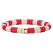 Polymer Clay Heishi Surfer Stretch Bracelet with 304 Stainless Steel Beaded, Preppy Bracelet, Red, Inner Diameter: 2 inch(5.2cm)