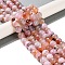 Natural Agate Beads Strands, Dyed & Heated, Faceted, Round, Pink, 10mm, Hole: 0.8mm, about 37pcs/strand, 14.96''(38cm)