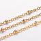 Ion Plating(IP) 304 Stainless Steel Cable Chains, Soldered, Satellite Chains, with Rondelle Beads, Golden, 2.5x2x0.5mm