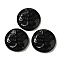 Natural Obsidian Pendants, Flat Round Charms with Engraved Tree of Life, 35~37x7.5~9.5mm, Hole: 1.5mm