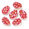 Printed Natural Shell Beads, Shell Shape, No Hole/Undrilled, Flower, 16~24x11~15x7~8mm, Hole: 1~2mm