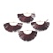 Nylon Tassel Pendants, with Brass Findings, Nickel Free, Real 18K Gold Plated, Coconut Brown, 25~27x43~46x3mm, Hole: 1.5mm