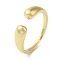 Rack Plating Brass Open Cuff Finger Rings for Women, Long-Lasting Plated, Lead Free & Cadmium Free, Real 18K Gold Plated, US Size 7 1/4(17.5mm)