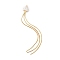 Brass with Clear Glass Big Pendants, Jellyfish Charms, Real 18K Gold Plated, 100x9x6mm, Hole: 1.5mm