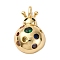 Brass Micro Pave Cubic Zirconia Pendants, Rack Plating, Lasting Plated, Cadmium Free & Lead Free, Real 18K Gold Plated, Insects, 33x21x9mm, Hole: 3.5x4mm