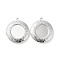 Brass Locket Pendants, Photo Frame Charms for Necklaces, Long-Lasting Plated, Lead Free & Cadmium Free, Flat Round, Silver, 35.5x32.5x6mm, Hole: 2.1mm, Inner Diameter: 20mm