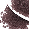 Frosted Colours Glass Beads, Transparent Colours, Round, Coconut Brown, 4x3mm, Hole: 1mm, about 4500pcs/bag