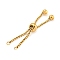 Adjustable 304 Stainless Steel Box Chain Slider Bracelet Making, Golden, 4-3/8 inch(11cm), Hole: 2.2mm