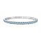 925 Sterling Silver Micro Pave Cubic Zirconia Stretch Bracelets for Women, Platinum, Light Sky Blue, 1/8 inch(0.35cm), Inner Diameter: 2-1/8 inch(5.45cm)~2-1/4 inch(5.6cm)