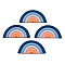 Handmade Polymer Clay Cabochons, Half Round/Semi Circle, Prussian Blue, 21.5x41.5~43x3.5~4mm