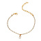Fashionable and Creative Rhinestone Anklet Bracelets, English Letter S Hip-hop Creative Beach Anklet for Women, Golden