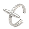 Non-Tarnish 304 Stainless Steel Open Cuff Ring, Oval, Stainless Steel Color, US Size 8 1/2(18.5mm)