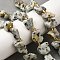 Raw Rough Natural Seaame Jasper Beads Strands, Nuggets, with Seed Beads, 11.5~14.5x9~16x7~15.5mm, Hole: 1.2~1.4mm, about 16~17pcs/strand, 7.87''~8.27''(20~21cm)
