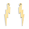 Ion Plating(IP) 201 Stainless Steel Pendants, Lightning Bolt, Real 18K Gold Plated, 32.5x7x1.5mm, Hole: 1.6mm